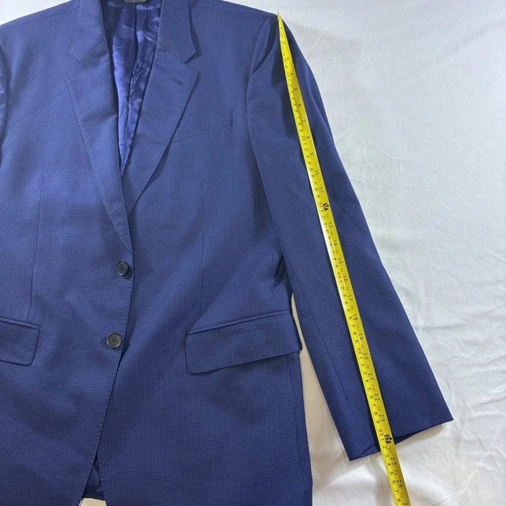 Paul Smith London The Byard Checkered Wool Blazer Men's 42R Blue Made In Italy